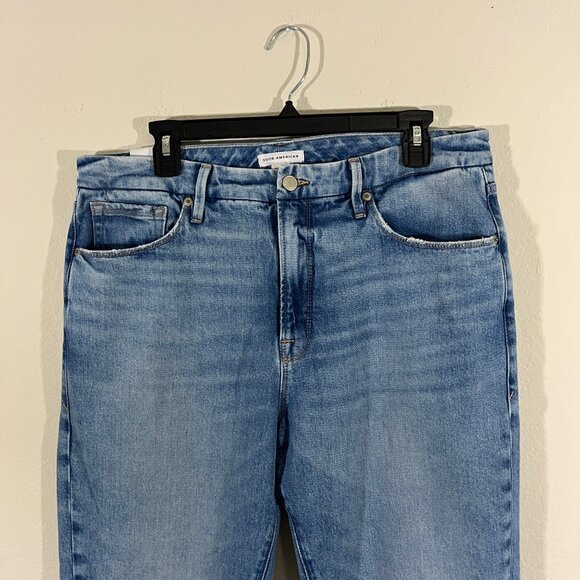 Good American Women's The Weekender Straight Leg Light Wash Jeans Size 14/32 - Picture 5 of 13